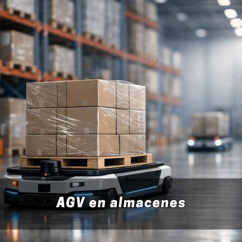 AGV en almacenes (Vehículos Guiados Automáticamente)