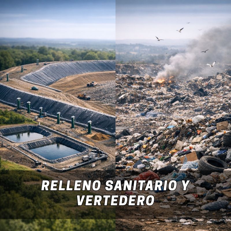 diferencia entre relleno sanitario y vertedero