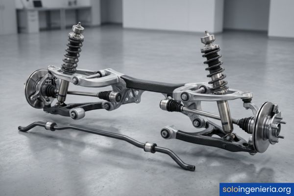 Partes del sistema de suspensión de un automóvil