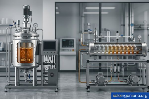 diferencia entre reactor batch y reactor de flujo continuo