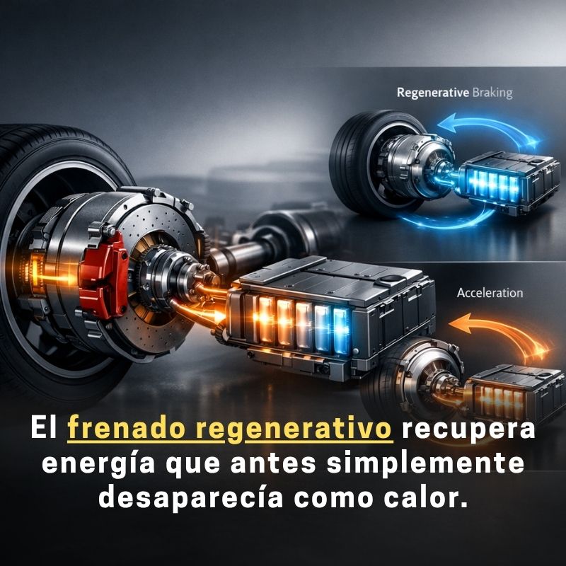 cómo funciona el sistema de frenos regenerativos