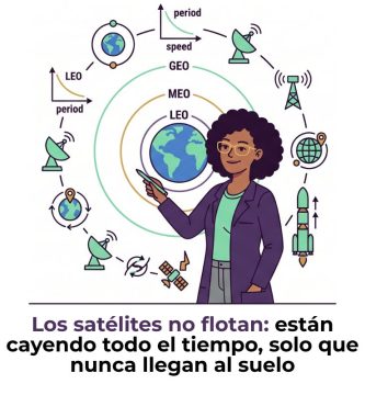 como orbitan los satelites artificiales