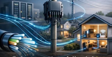 cómo funciona una red de fibra óptica FTTH
