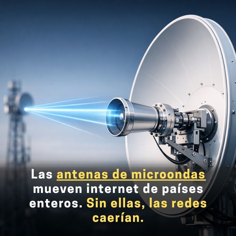 cómo funciona una antena de microondas para radioenlaces