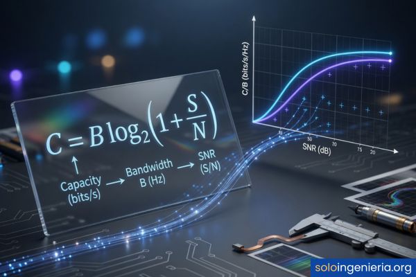 cómo calcular la capacidad de un canal según el teorema de Shannon