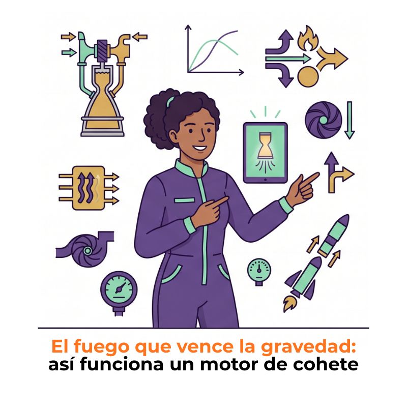 funcionamiento de un motor de cohete