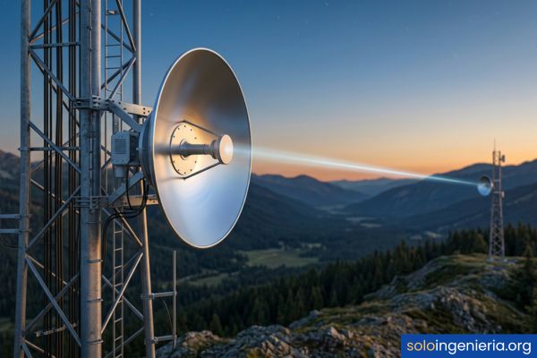 cómo funciona una antena de microondas para radioenlaces