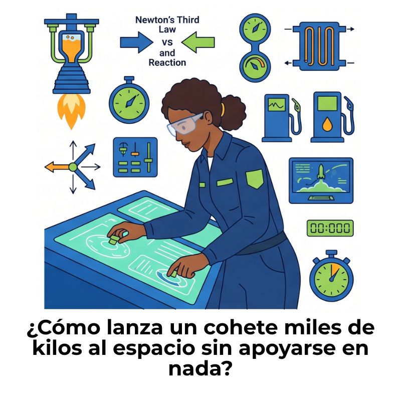 funcionamiento de un motor de cohete a reacción