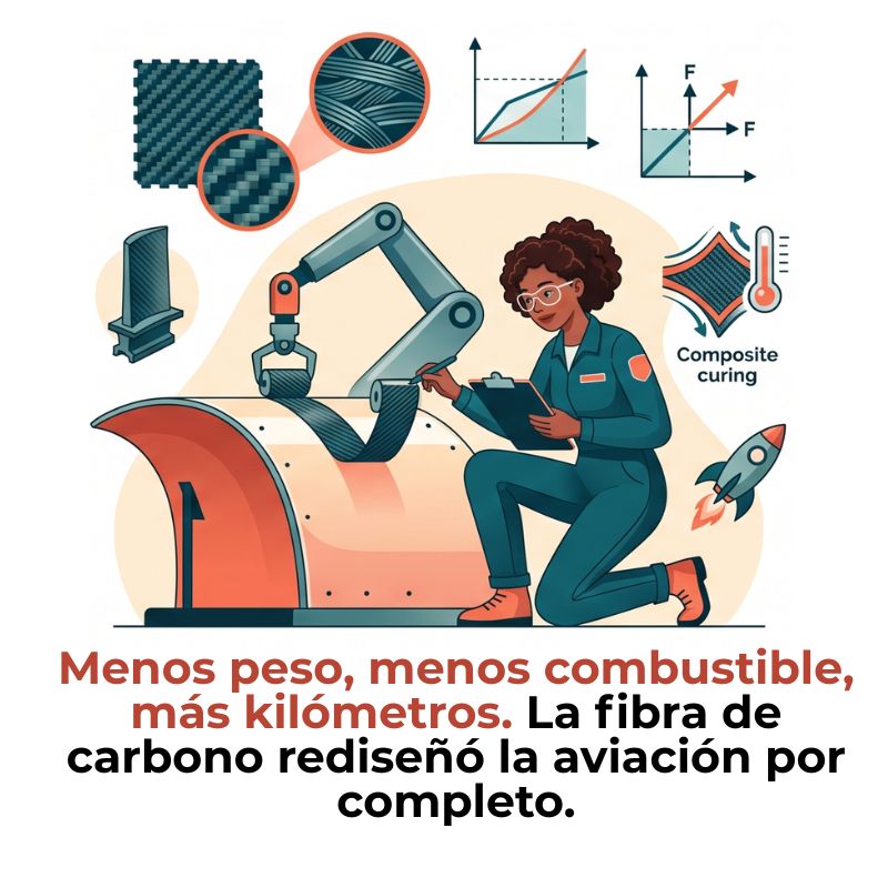 fibra de carbono en aviación