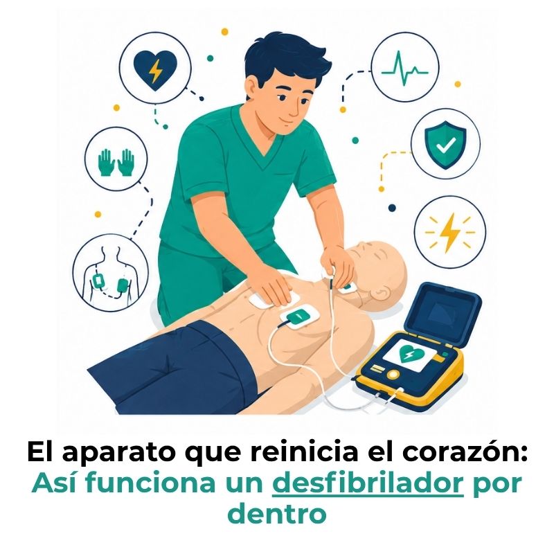 cómo funciona un desfibrilador