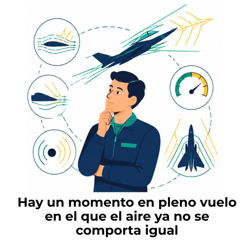 qué es el flujo transónico en aviones