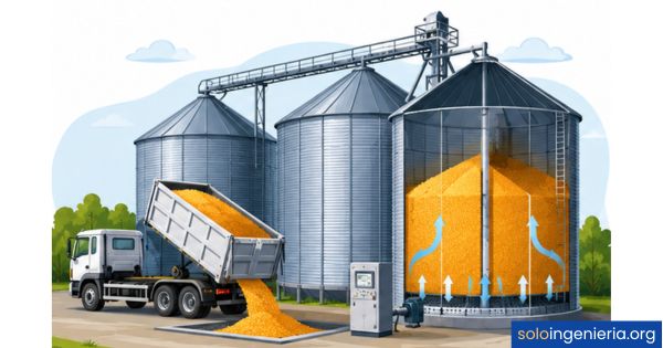 almacenamiento de granos en silos metálicos