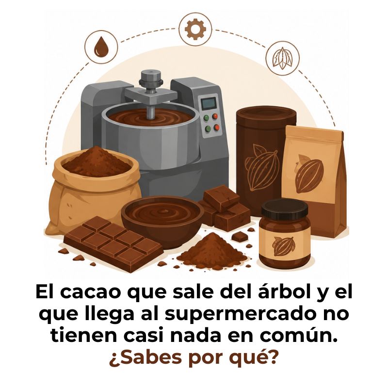 diferencia entre cacao en grano y cacao industrializado