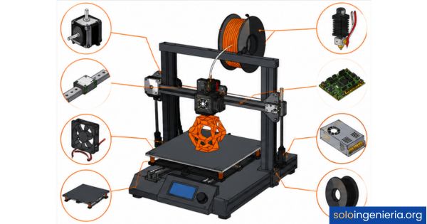 componentes mecatrónicos de una impresora 3D