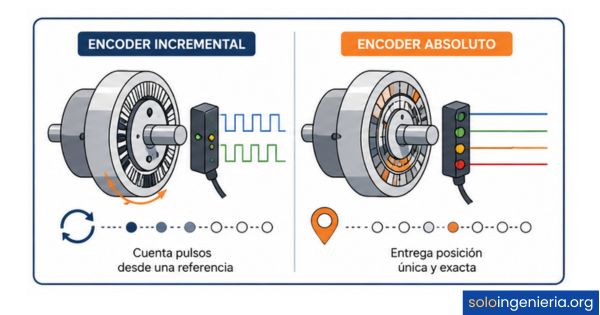 diferencia entre encoder incremental y absoluto