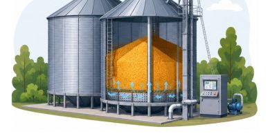 almacenamiento de granos en silos metálicos