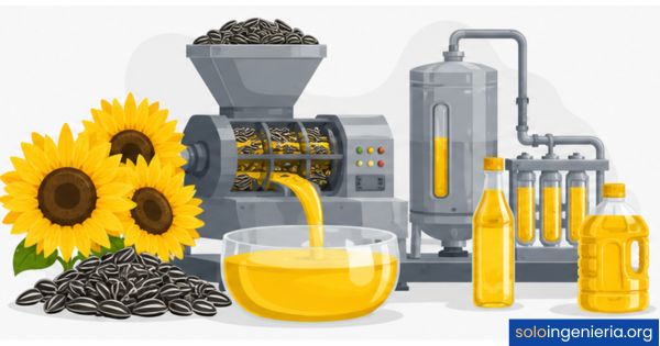 extracción industrial de aceite de girasol