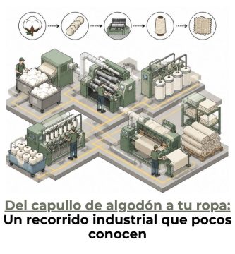 transformación industrial de la fibra de algodón