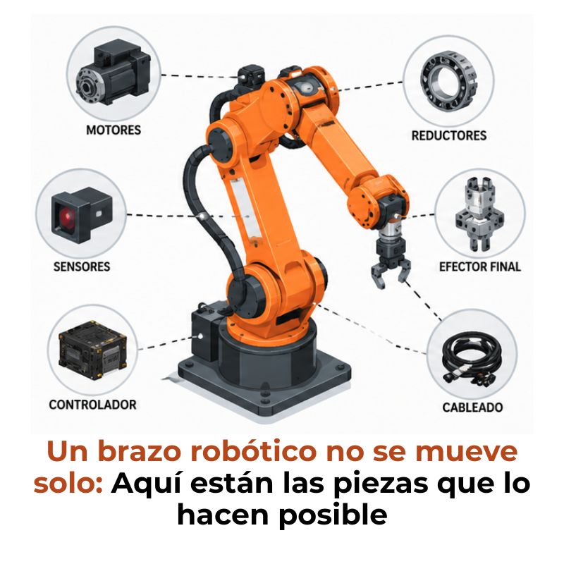 componentes mecatrónicos de un brazo robótico