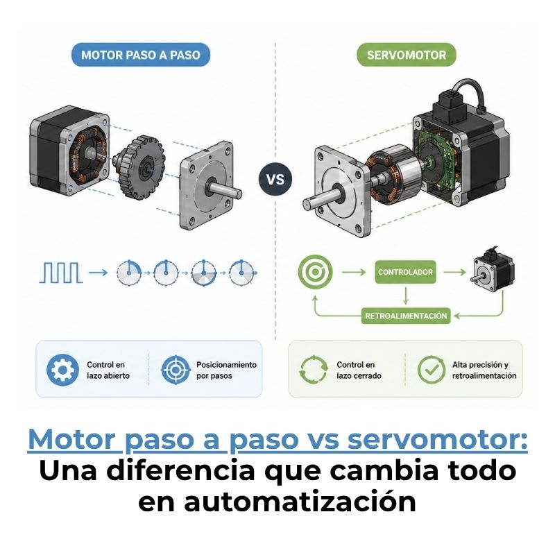 diferencia entre motor paso a paso y servomotor