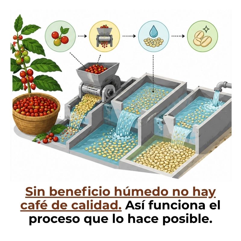 beneficio húmedo del café