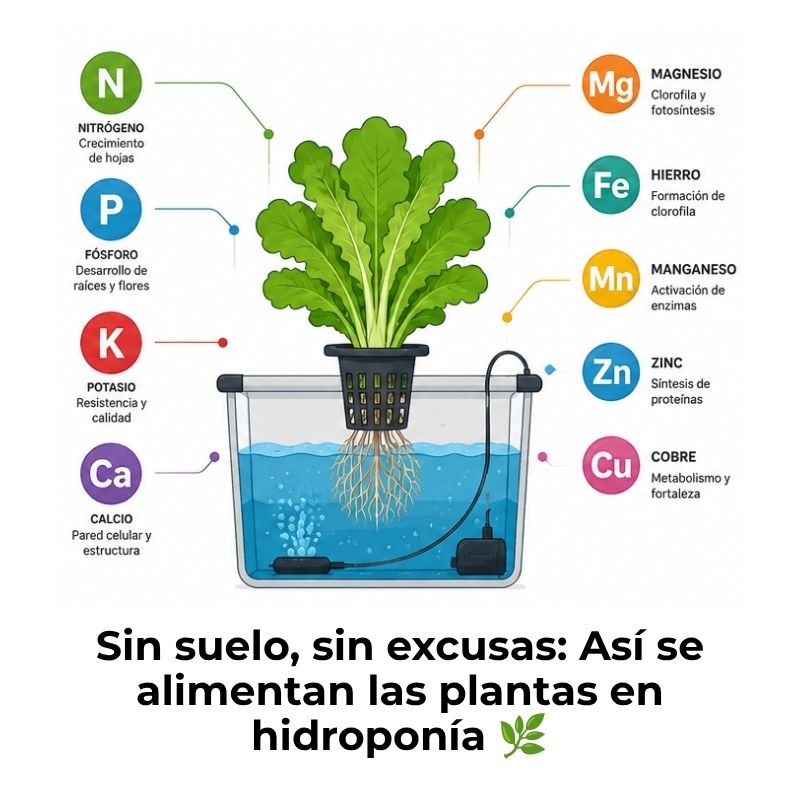 nutrientes para cultivo hidropónico