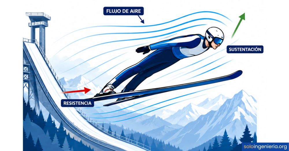 aerodinámica del salto de esquí
