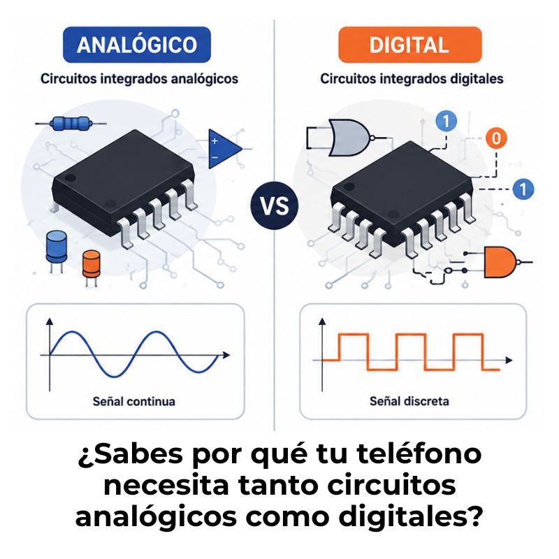 diferencia entre circuito integrado analógico y digital