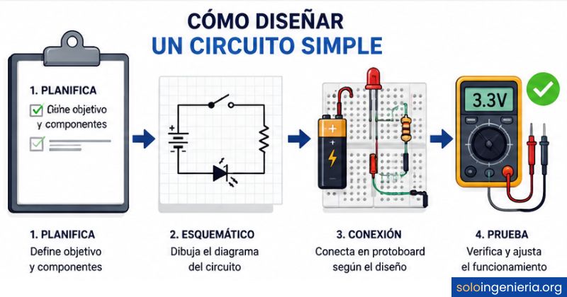 cómo diseñar un circuito electrónico simple