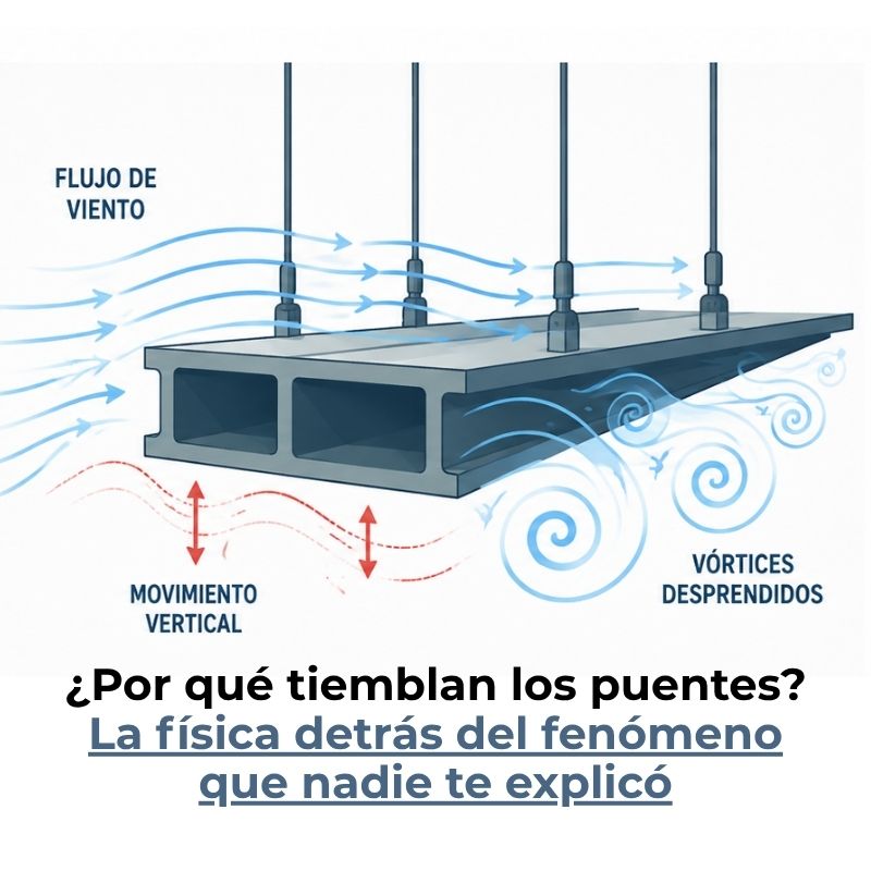 cómo logra el viento hacer vibrar un puente