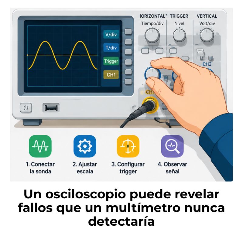 cómo usar un osciloscopio