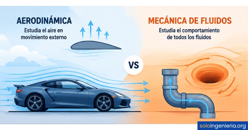 diferencia entre aerodinámica y mecánica de fluidos
