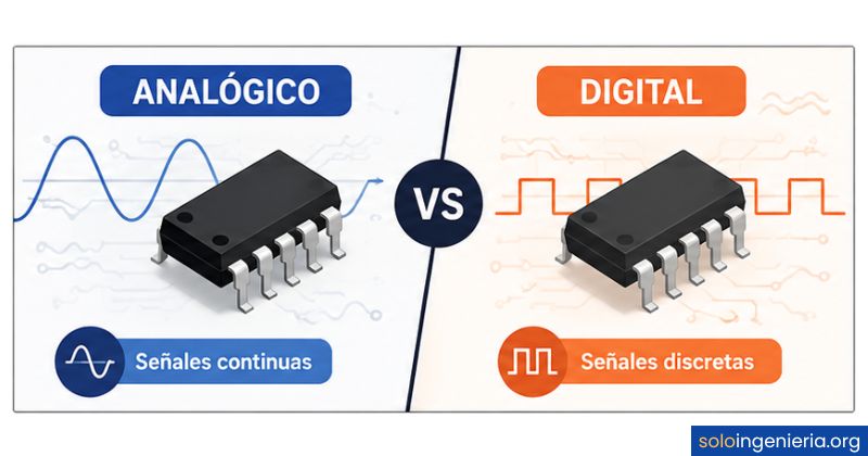 diferencia entre circuito integrado analógico y digital