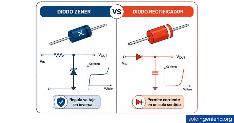 diferencia entre diodo zener y rectificador