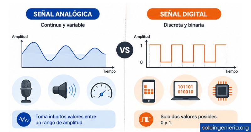 diferencia entre señal analógica y señal digital