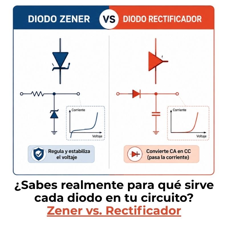 diferencia entre diodo zener y rectificador