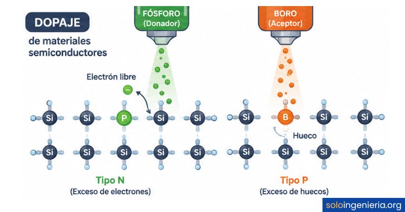 dopaje de materiales semiconductores
