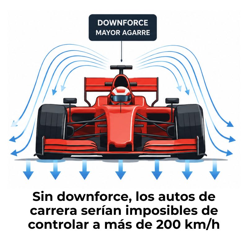 downforce en los autos de carrera