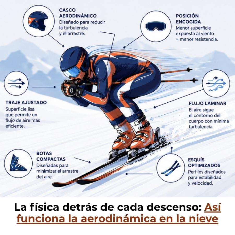aerodinámica en el esquí alpino de descenso