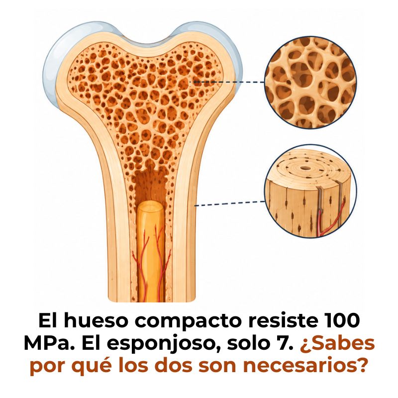 diferencia entre hueso cortical y esponjoso