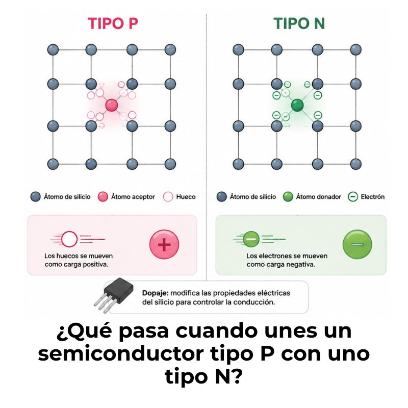 diferencia entre semiconductor tipo p y tipo n