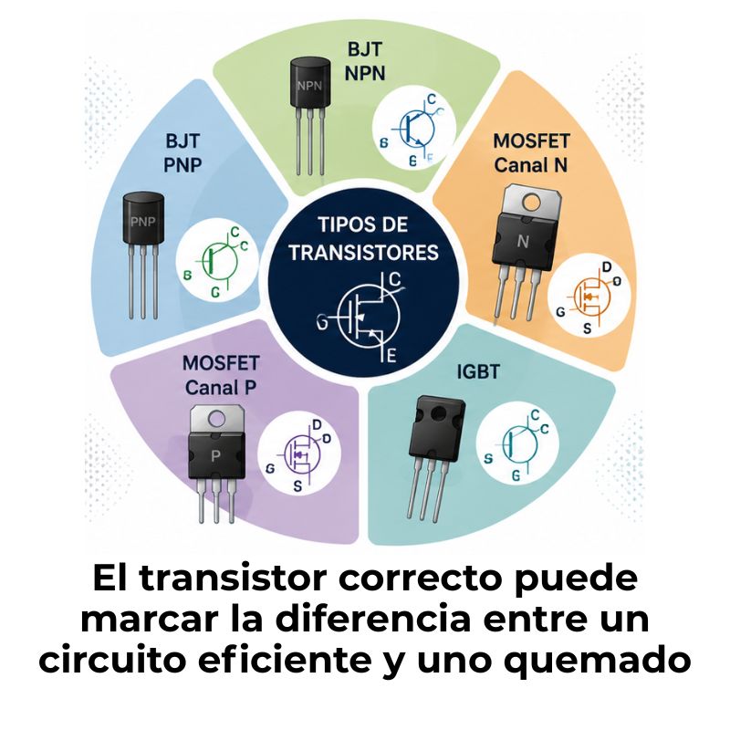 tipos de transistores electrónicos