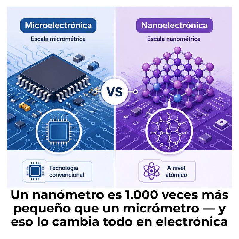 diferencia entre microelectrónica y nanoelectrónica