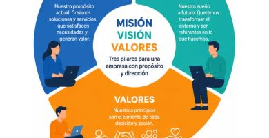 diferencia entre misión, visión y valores empresariales
