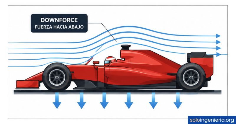 qué es el downforce en los autos de carrera