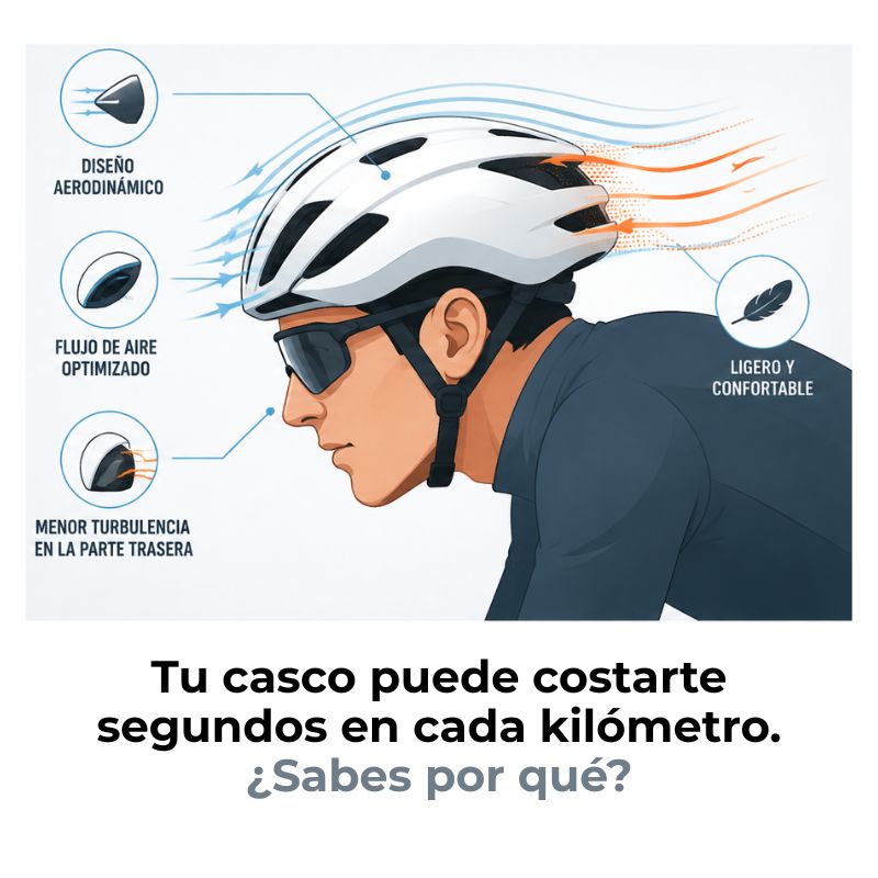 cascos aerodinámicos en el ciclismo de ruta