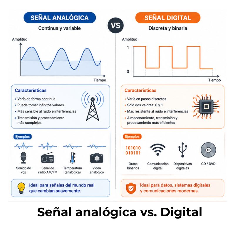 diferencia entre señal analógica y señal digital