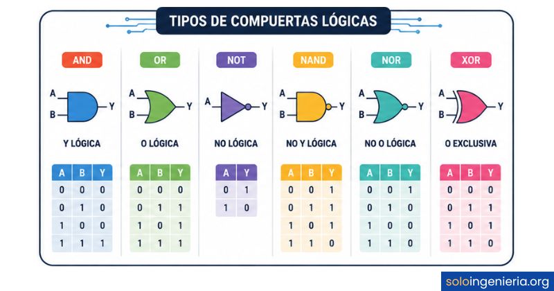 tipos de compuertas lógicas