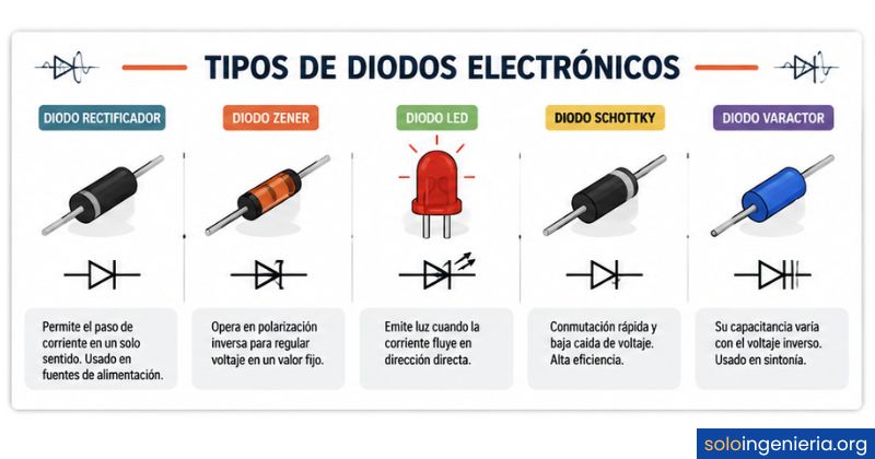 tipos de diodos electrónicos