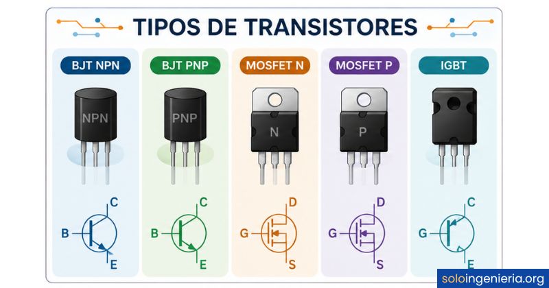 tipos de transistores electrónicos